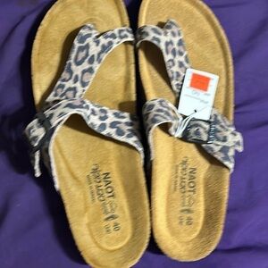 Naot Women's Leopard-Print Cork Footbed Sandals - Beige/Brown